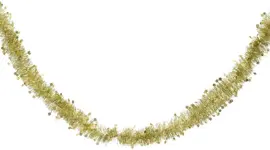 Decoris kunststof guirlande lametta xl ster 10x270cm licht goud - afbeelding 1