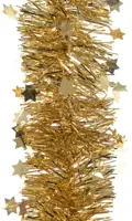 Decoris kunststof guirlande lametta xl ster 10x270cm licht goud - afbeelding 2
