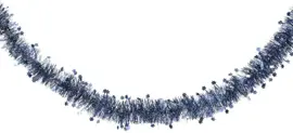 Decoris kunststof guirlande lametta xl ster 10x270cm nachtblauw - afbeelding 1