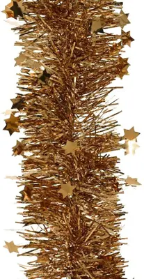 Decoris kunststof guirlande lametta xl ster 10x270cm pecan bruin