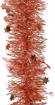Decoris kunststof guirlande lametta xl ster 10x270cm pompoen