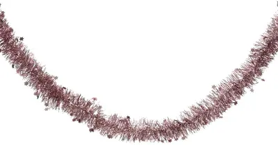 Decoris kunststof guirlande lametta xl ster 10x270cm vintage roze