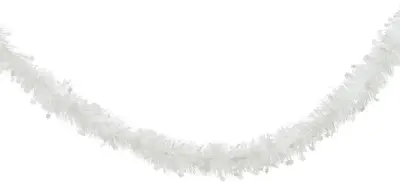 Decoris kunststof guirlande lametta xl ster 10x270cm winterwit - afbeelding 1