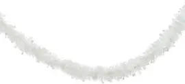 Decoris kunststof guirlande lametta xl ster 10x270cm winterwit - afbeelding 1