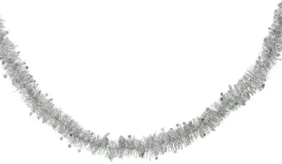 Decoris kunststof guirlande lametta xl ster 10x270cm zilver - afbeelding 1