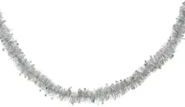 Decoris kunststof guirlande lametta xl ster 10x270cm zilver - afbeelding 1