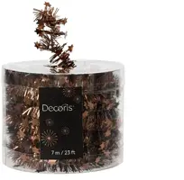 Decoris kunststof guirlande lametta xs ster 3.5x700cm espresso