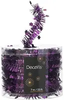 Decoris kunststof guirlande lametta xs ster 3.5x700cm vijg