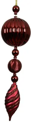 Decoris kunststof kerst ornament deco 28cm ossenbloed