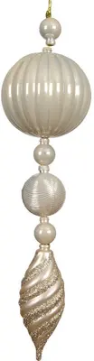 Decoris kunststof kerst ornament deco 28cm parel