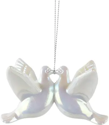 Decoris kunststof kerst ornament duiven 8.5cm iris
