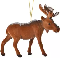 Decoris kunststof kerst ornament eland 12cm bruin  kopen?