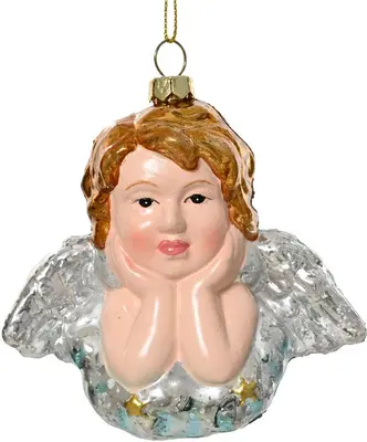 Decoris kunststof kerst ornament engel 10.5cm multi