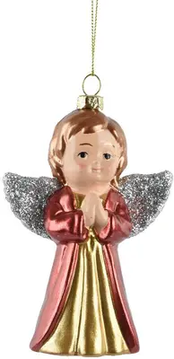 Decoris kunststof kerst ornament engel 12.5cm multi