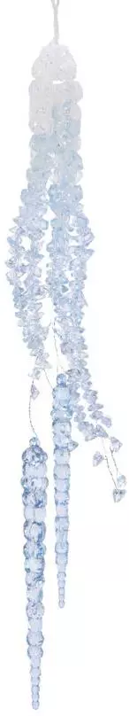 Decoris kunststof kerst ornament ijspegel 40cm licht blauw 