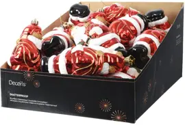 Decoris kunststof kerst ornament kerstman 17cm rood - afbeelding 2