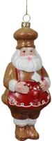 Decoris kunststof kerst ornament kerstman bakker 17.5cm bruin - afbeelding 1