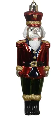 Decoris kunststof kerst ornament notenkraker 14cm rood