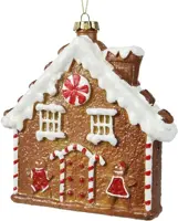 Decoris kunststof kerst ornament peperkoek huis 19cm bruin kopen?