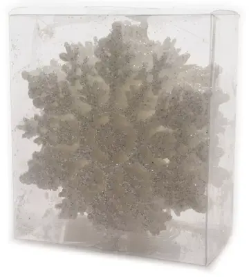 Decoris kunststof kerst ornament sneeuwvlok 10cm wit 12 stuks - afbeelding 2