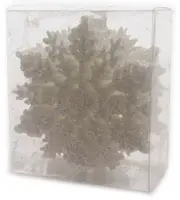 Decoris kunststof kerst ornament sneeuwvlok 10cm wit 12 stuks - afbeelding 2