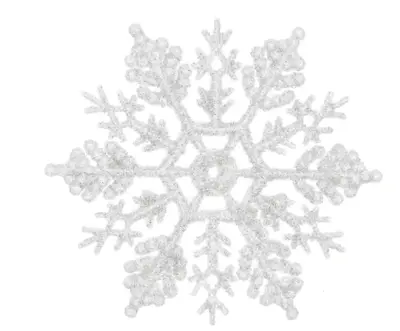 Decoris kunststof kerst ornament sneeuwvlok 10cm wit 12 stuks - afbeelding 1