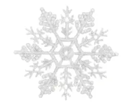 Decoris kunststof kerst ornament sneeuwvlok 10cm wit 12 stuks - afbeelding 1