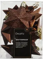 Decoris kunststof kerst ornament ster 3cm espresso 12 stuks kopen?