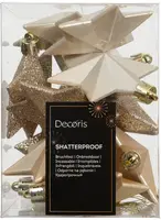 Decoris kunststof kerst ornament ster 3cm parel 12 stuks kopen?