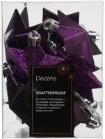 Decoris kunststof kerst ornament ster 3cm vijg 12 stuks