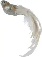 Decoris kunststof kerst ornament vogel 9cm goud  kopen?