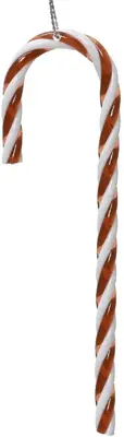 Decoris kunststof kerst ornament zuurstok 12.5cm wit, bruin 4 stuks