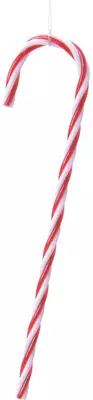 Decoris kunststof kerst ornament zuurstok 13cm rood, wit 6 stuks