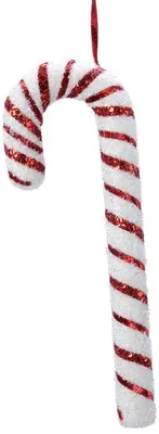 Decoris kunststof kerst ornament zuurstok 52cm rood, wit