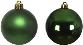 Decoris kunststof kerstbal 10cm dennengroen 4 stuks - afbeelding 2