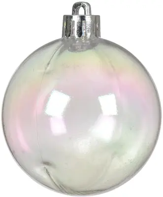 Decoris kunststof kerstbal 10cm iris 4 stuks - afbeelding 2