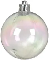 Decoris kunststof kerstbal 10cm iris 4 stuks - afbeelding 2