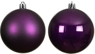 Decoris kunststof kerstbal 10cm vijg 4 stuks - afbeelding 2