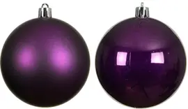 Decoris kunststof kerstbal 10cm vijg 4 stuks - afbeelding 2