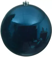 Decoris kunststof kerstbal 14cm nachtblauw