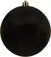 Decoris kunststof kerstbal 14cm zwart 1 stuks - afbeelding 1