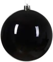 Decoris kunststof kerstbal 14cm zwart 1 stuks - afbeelding 2