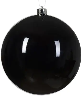 Decoris kunststof kerstbal 14cm zwart