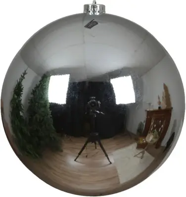 Decoris kunststof kerstbal 20cm ijsblauw