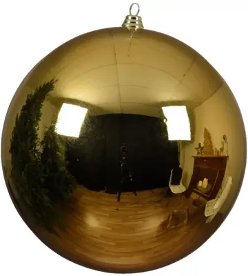 Decoris kunststof kerstbal 20cm licht goud