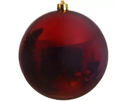 Decoris kunststof kerstbal 20cm ossenbloed