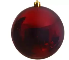 Decoris kunststof kerstbal 20cm ossenbloed