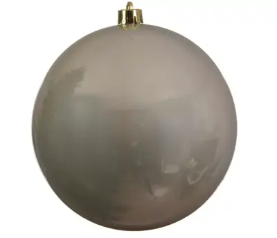Decoris kunststof kerstbal 20cm parel - afbeelding 1