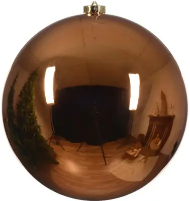 Decoris kunststof kerstbal 20cm rood koper