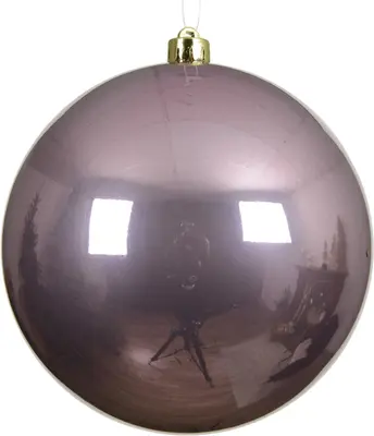 Decoris kunststof kerstbal 20cm vintage roze